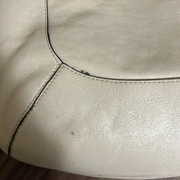 COACH Kristin spectator Ivory leather Hobo embossed snake skin purse - Picture 6 of 16